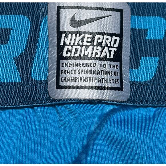 5-76 NIKE PRO COMBAT Men's Compression Pants Blue Medium - Picture 4 of 8
